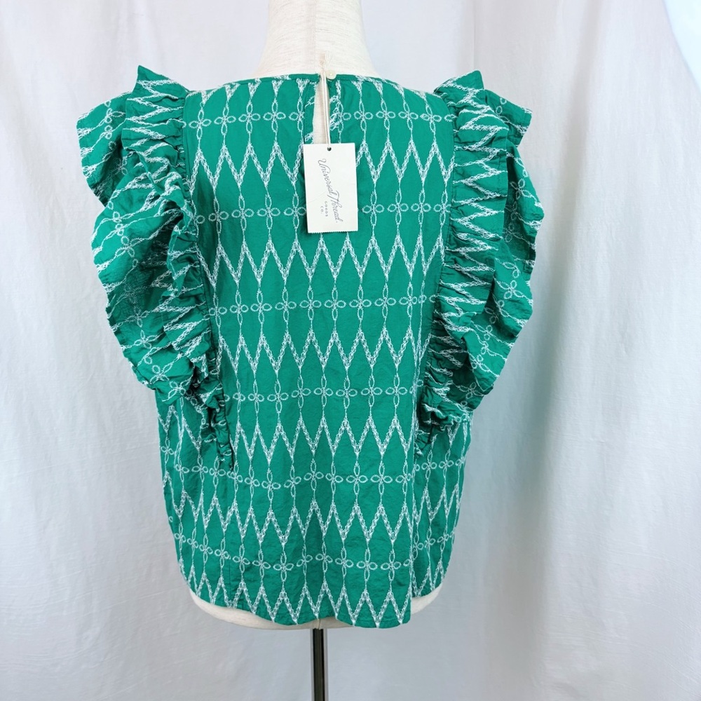 NWT Universal Thread Green Ruffle Blouse Large - Picture 4 of 4